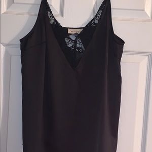 Black silk lace tank